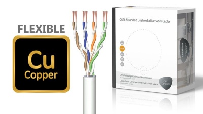 Cabo Flexível UTP Cat6  AWG24  CU  Rolo 50m