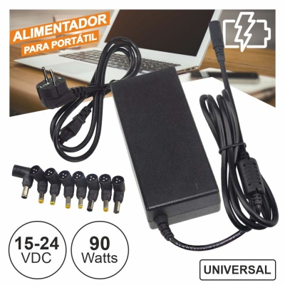 Alimentador Ac/Dc  Universal   P/ PORTÁTIL 15-24V 90W 8 FICHAS NBT-W90A8/2