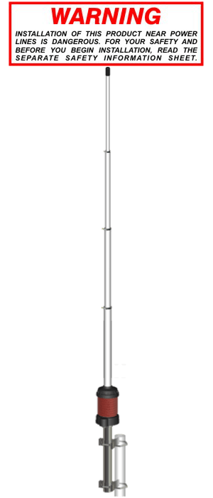 Antena Base Gain-Master HW CB\27Mhz AM FM SSB - Fibra + Choke | 27.2 ... 30 MHz