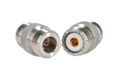 Adaptadora PL 259 UHF Fêmea  | Tipo N  Fêmea -Teflon HQ Dourada KUSCH