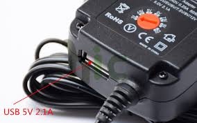 Alimentador Ac/Dc  3/4.5/5//6/7.5/9/12V, 2.5A, 30W 6XPINS+USB  Ref DIN19916
