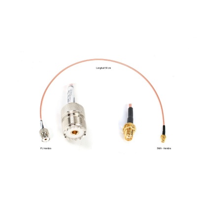 Adaptadores com Cabo Coaxial SMA (f) / SO-239 (f) | 50cm