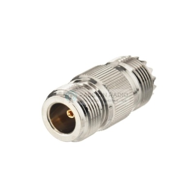 Adaptadora PL 259 UHF Fêmea  | Tipo N  Fêmea -Teflon HQ Dourada