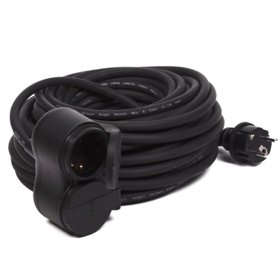 CABO EXTENSÃO TOMADA ELÉTRICA 2X SCHUKO 20M PRETO ELECT602