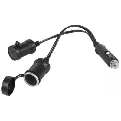 Cabo Alimentação Extensão do Cabo do Isqueiro Mx2F - Adaptador Ficha Isqueiro Macho para duas Fêmeas