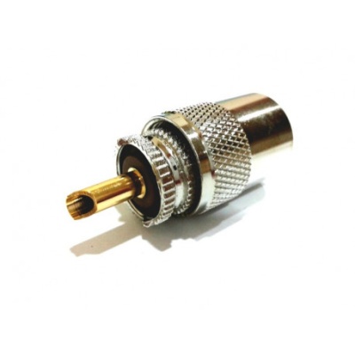 Conector Macho  PL-259 RG-58 Baquelite - Pin Dourado C/Adaptador