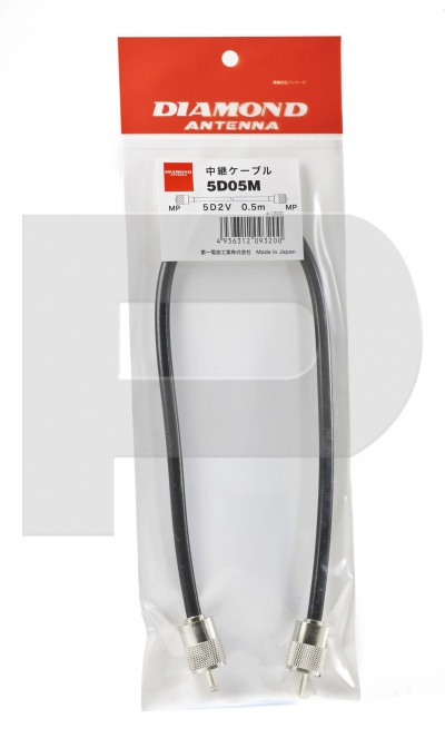 Cabo Coaxial Pré Montado  AirCell 7 DIAMOND 5D05M  2xPl-259 (UHF) - 50Cm