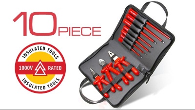 Kit de Ferramentas com 10 peças e com isolamento até 1000V. GTK 215