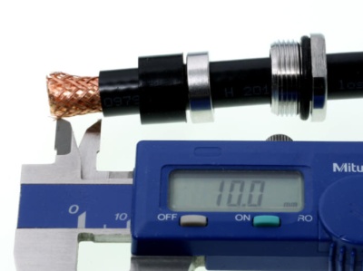 Conector Tipo N  Fêmea Cabo RG-213/H-2000/AIRCOM-P/LMR400 (Gold Contact) Ref UT-23 TA /N-23 TA Made in Germany