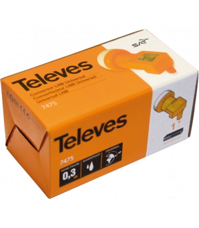 LNB UNIVERSAL SINGLE OFFSET 0.3DB TELEVES 7475