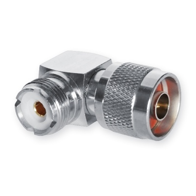 Adaptadora PL UHF Fêmea  | PL 259 UHF Fêmea/ Tipo N Macho  90º -Teflon HQ