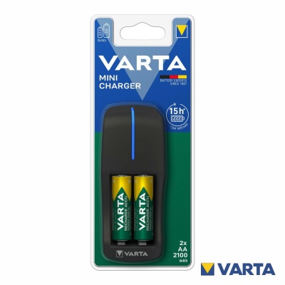 Cargador de Pilhas MINI CHARGER + 2XAA 2100MAH VARTA