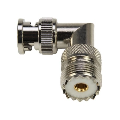 Adaptadora BNC Macho | PL 259 UHF Fêmea 90º