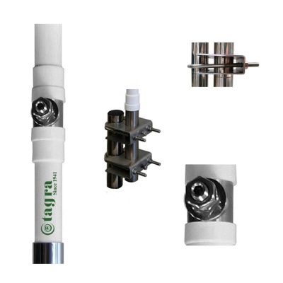 Antenas Base HF Vertical Fibra Multibando Tagra HF-600 1.4-30 Mhz 600W 6 m en 2 tramos