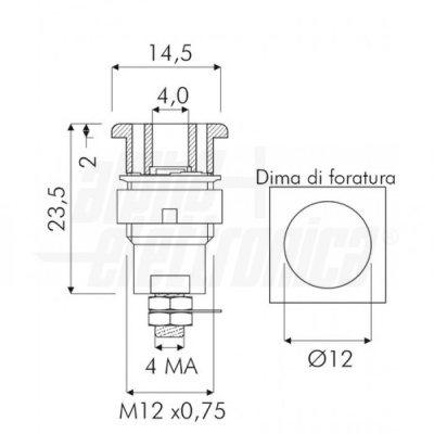 Alvéolo Banana Painel Fêmea PRETO 4mm 32A 60V | VI316