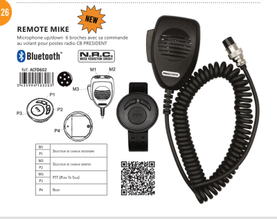Microfone de mão  PRESIDENT REMOTE MIKE ACFD-602