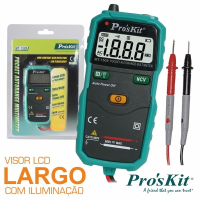 MULTIMETRO DIGITAL AUTORANGE  PROSKIT MT-1509  RMS