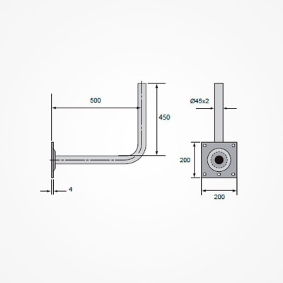 Suporte Tipo L  Ref 7371 500X450MM