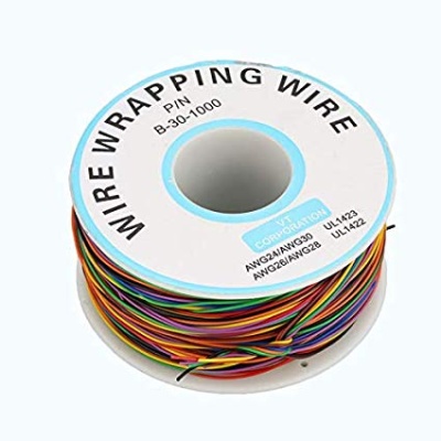 BOBINA DE CABO DE FIO ÚNICO (EMBRULHO) DE 8 CORES 25MT Ø:0.25MM