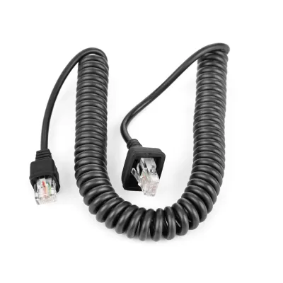 Cabo Espiral Microfone 8 Condutores  e Ficha 2xRJ45 e Ficha de Painel F