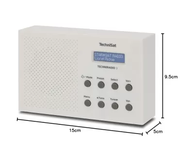 Receptores/Scanner TECHNISAT TECHNIRADIO 3 BLANCO, RADIO PORTÁTIL BAD+/FM
