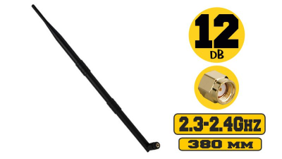 Antena omnidirecional Compacta Omnidirecional 12dBi RPSMA 2.4GHz 38cm