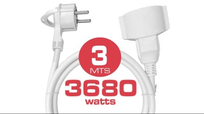 Cabo de extensão M/F Shuko com pega 220V 16A (1.5/3/5Mts)