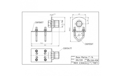 Suporte para Antenas Marítimas VHF e CB  TAGRA KN-530
