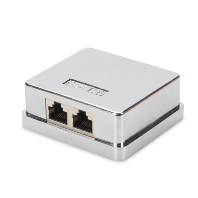 Tomada de Superfície  Rede  2XRJ45  CAT6 FTP  Metalica ref 711