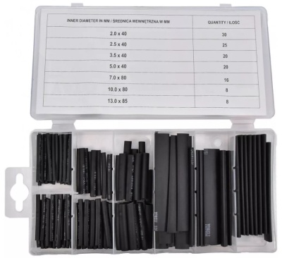 Manga Termo retrátil  PRETA  KIT 127 PCS PRETO PEREL e YATO