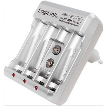 Cargador de Pilhas UNIVERSAL Logilink CARREGADOR 0.2-0.03A P/ 4X BATERIAS NIMH/NICD AAA/AA