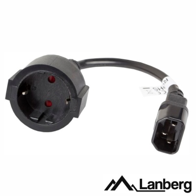 ADAPTADORA ALIMENTAÇÃO IEC C14/ SCHUKO FÊMEA 20CM LANBERG