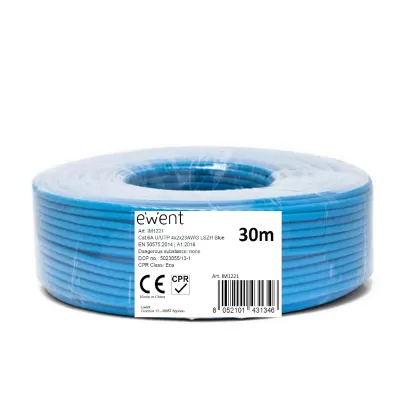 Cabo de Rede  Ewent CAT6A U-UTP, LSZH, 30m   AWG23 CU 100% 30m e 50m  Ref  IM1221