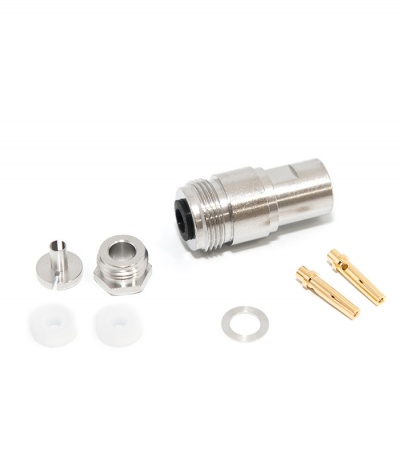 Conector Tipo N  Fêmea Cabo RG-58/142/223/HYPERFLEX-5/AIRBONE-5/LMR-240/H-155 UG-N-22-155-TA Made in Germany