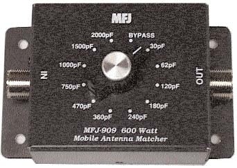 Antena Tunner/Acoplador  MFJ-909 MATCHER, TIPO DE CAPACITOR, 10-80M