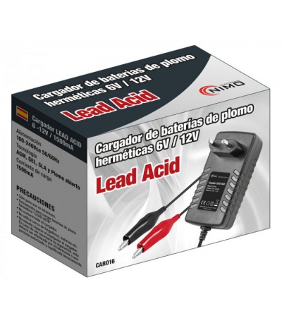 Cargador de bateria BATERIAS DE CHUMBO 6-12V 1500MA AUTOMÁTICO Nimo CAR016