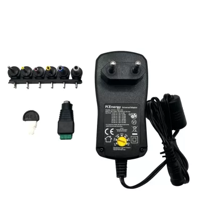 Alimentador Ac/Dc  Regulável 24W 9-24V. 1000mA PCE24-1000