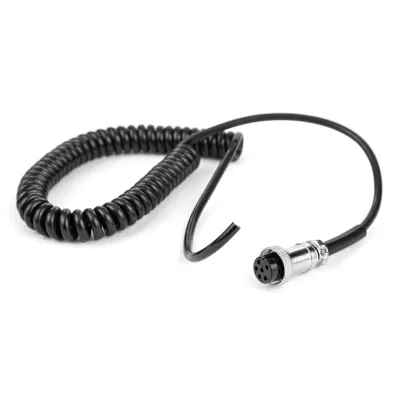 Cabo Espiral Microfone 6 Condutores  e Ficha