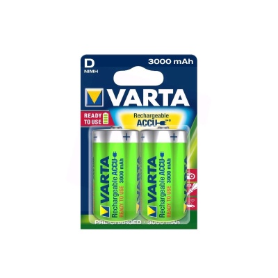 Pilha Varta Recarregável 56714 - 1.2v  56720 - HR20 - Bl 2 - Tipo D  3000Mah