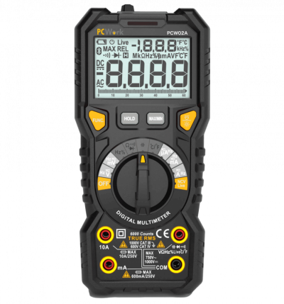 MULTIMETRO DIGITAL PCWORK  PCW02A  CATIII 600V NCV  TRUE RMS