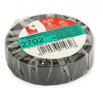 FITA ADESIVA PVC SCAPA 2702 0.13*15MM/10M  PRETA  ( -40ºc a 108ºc)