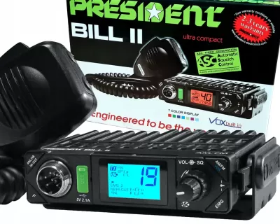 Rádio CB 27Mhz/11m  President  BILL II  ASC - AM/FM  Multinormas