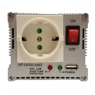 Inversor Onda Trapezoidal  DC/AC A-301-300-12/24V USB - 230Vac  300W