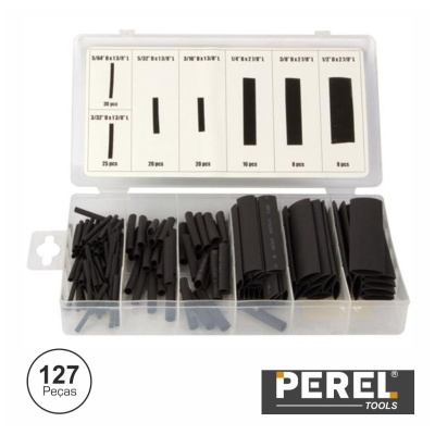 Manga Termo retrátil  PRETA  KIT 127 PCS PRETO PEREL