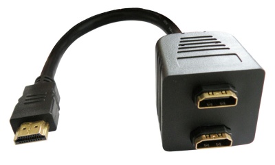 Adaptador de Áudio/Vídeo  HDMI MACHO A 2 HDMI HEMBRAS, 0,35m