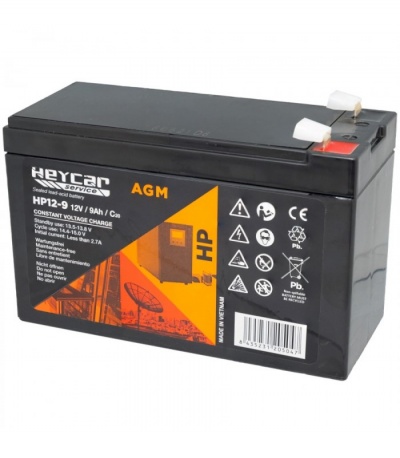 Bateria Chumbo AGM  HEYCAR 12v 9AH Alta Descarga