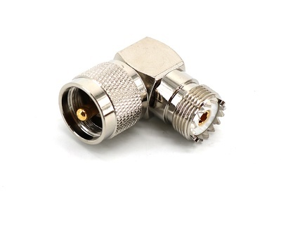 Adaptadora PL UHF Fêmea  | PL 259 UHF Macho 90º -Teflon HQ Ref 2538