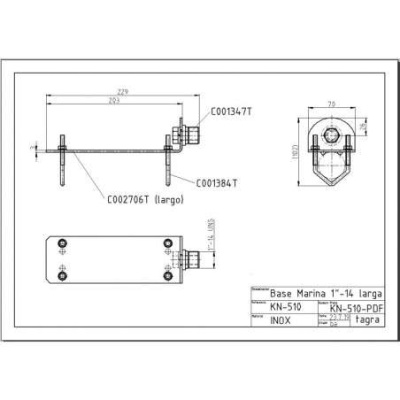 Suporte para Antenas Marítimas VHF e CB  TAGRA KN-510