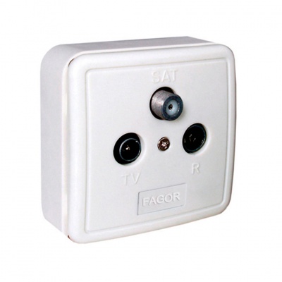 Tomada Final TV/FM/SAT + Suporte Parede + Tampa Fagor FA86236