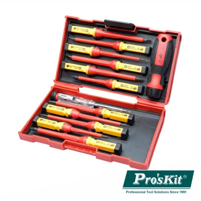 CONJUNTO DE 13 CHAVES VDE 1000V E 1 BUSCA-POLOS PROSKIT SD-V861